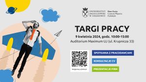 Targi pracy na Uniwersytecie Jagiellońskim 9 kwietnia 2024
